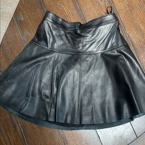 Black Leather Flare Skirt Banana Republic Vintage 2